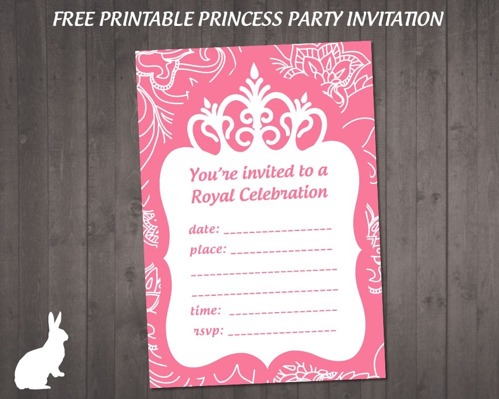 Free Princess Invitations To Print