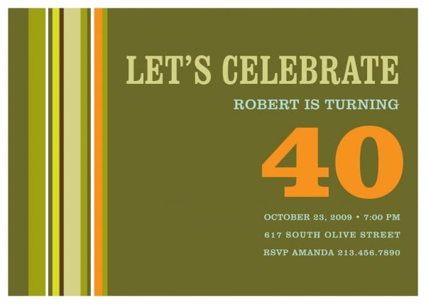 Free Printable 40th Birthday Invitation Templates