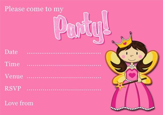 Free Printable Download Princess Invitation
