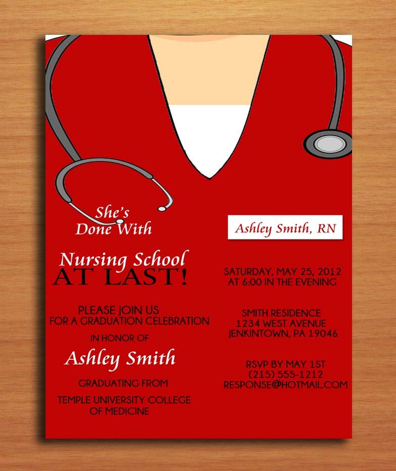 Free Printable Graduation Party Invitation Template Nurse