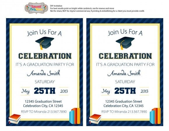Free Printable Graduation Party Invitation Templates 2013
