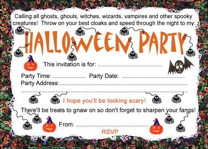 Free Printable Halloween Invitation.