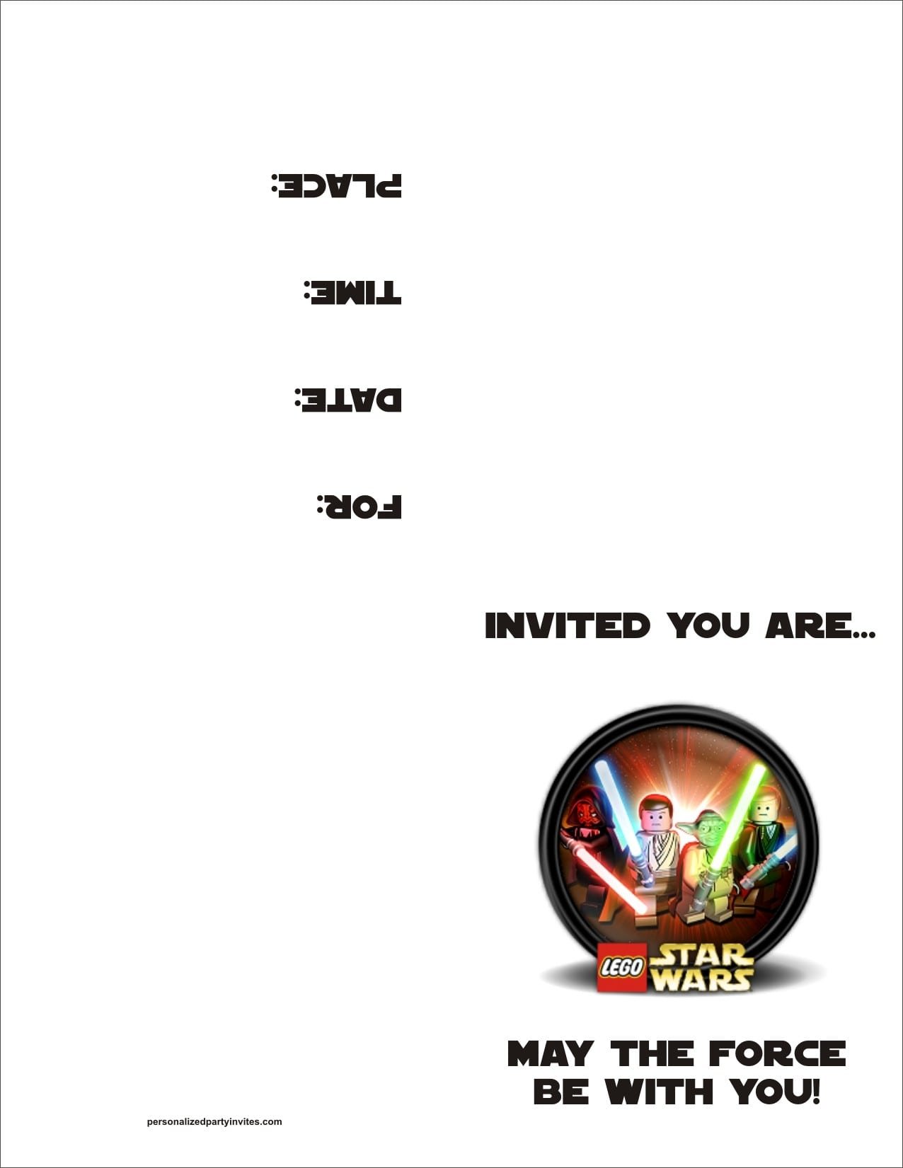 Free Printable Lego Star Wars Invitation