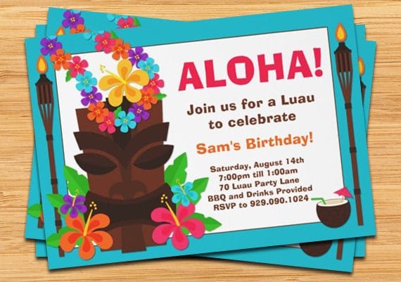 Free Printable Luau Graduation Party Invitations