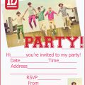 Printable One Direction Birthday Invitation