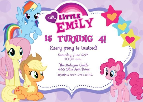 Free Printable Pony Birthday Party Invitations
