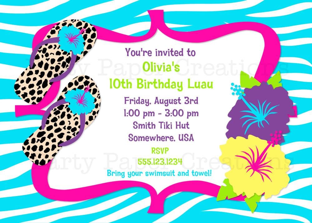 Free Printable Pool Party Invitations