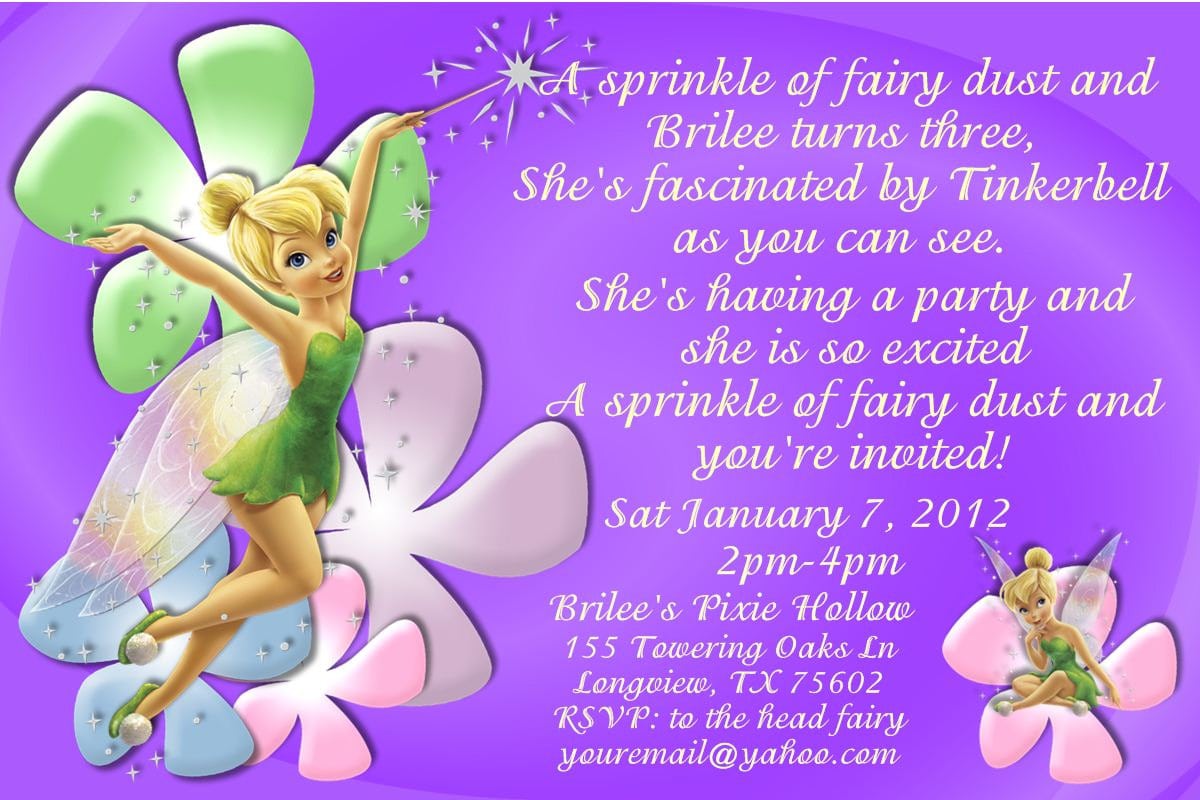 Free Printable Tinkerbell Baby Shower Invitation