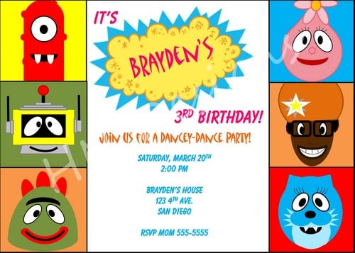 Free Printable Yo Gabba Gabba Invitations