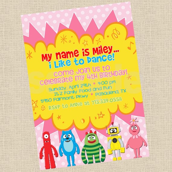 Free Printable Yo Gabba Gabba Party Invitations
