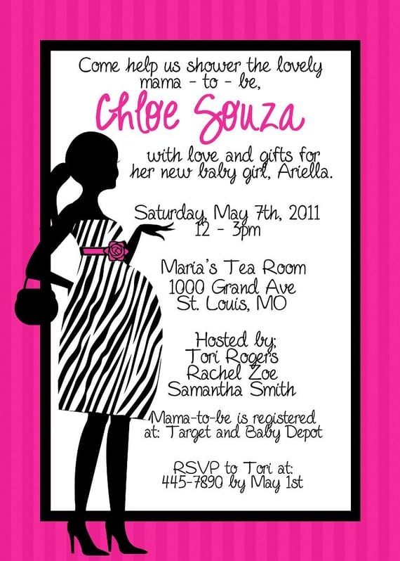 Free Printable Zebra Baby Shower Invitation