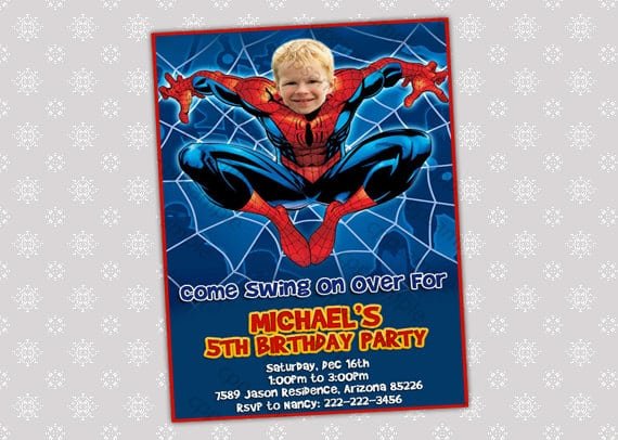 Free Spiderman Birthday Party Invitation Template