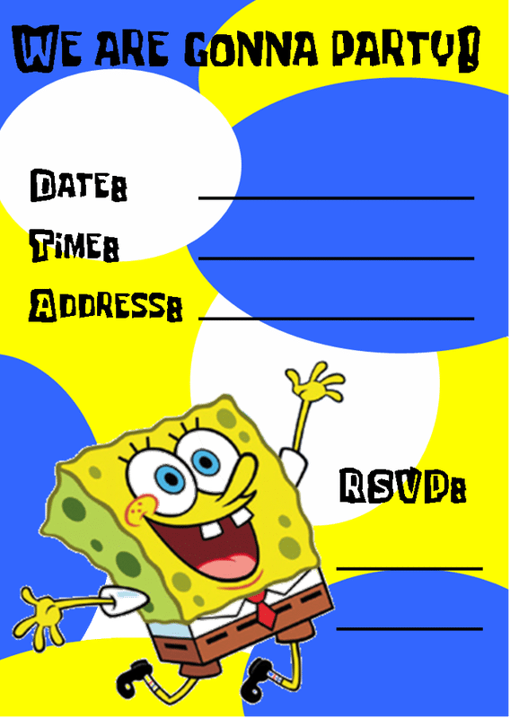 Free Spongebob Party Invitations Printable