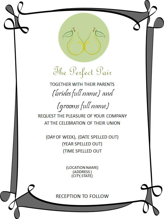 Free Wedding Template For Invitation