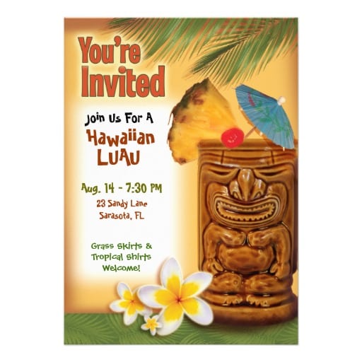 Hawaiian Luau Invitation Templates