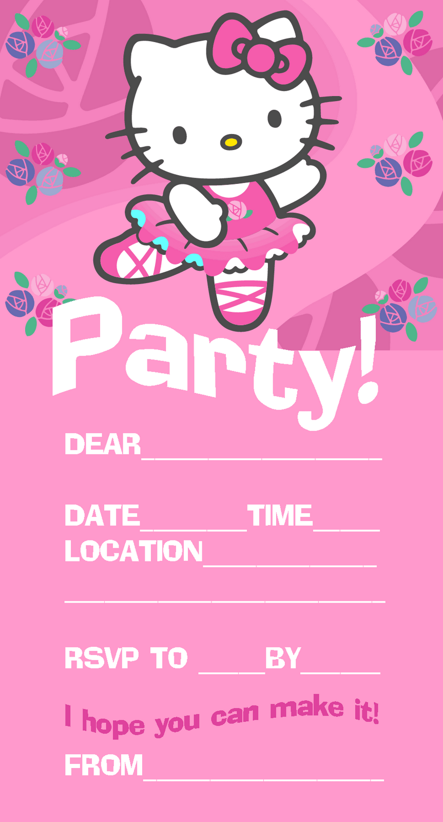 Hello Kitty Birthday Invitation Free Download