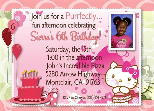 Hello Kitty Birthday Invitation Layout