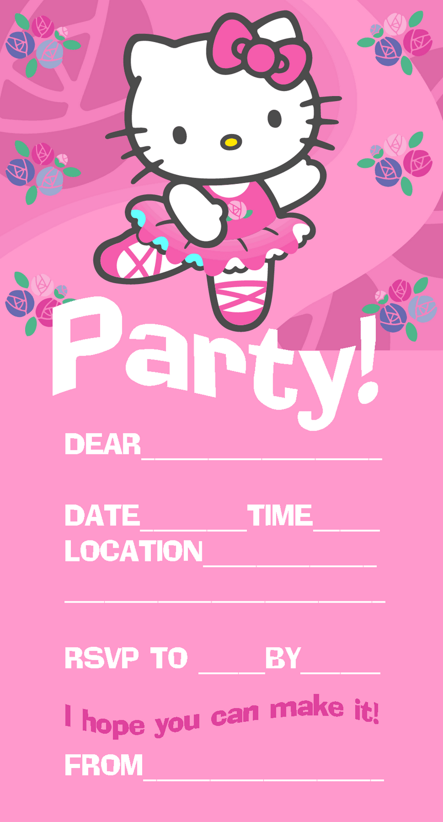 Hello Kitty Invitation Card