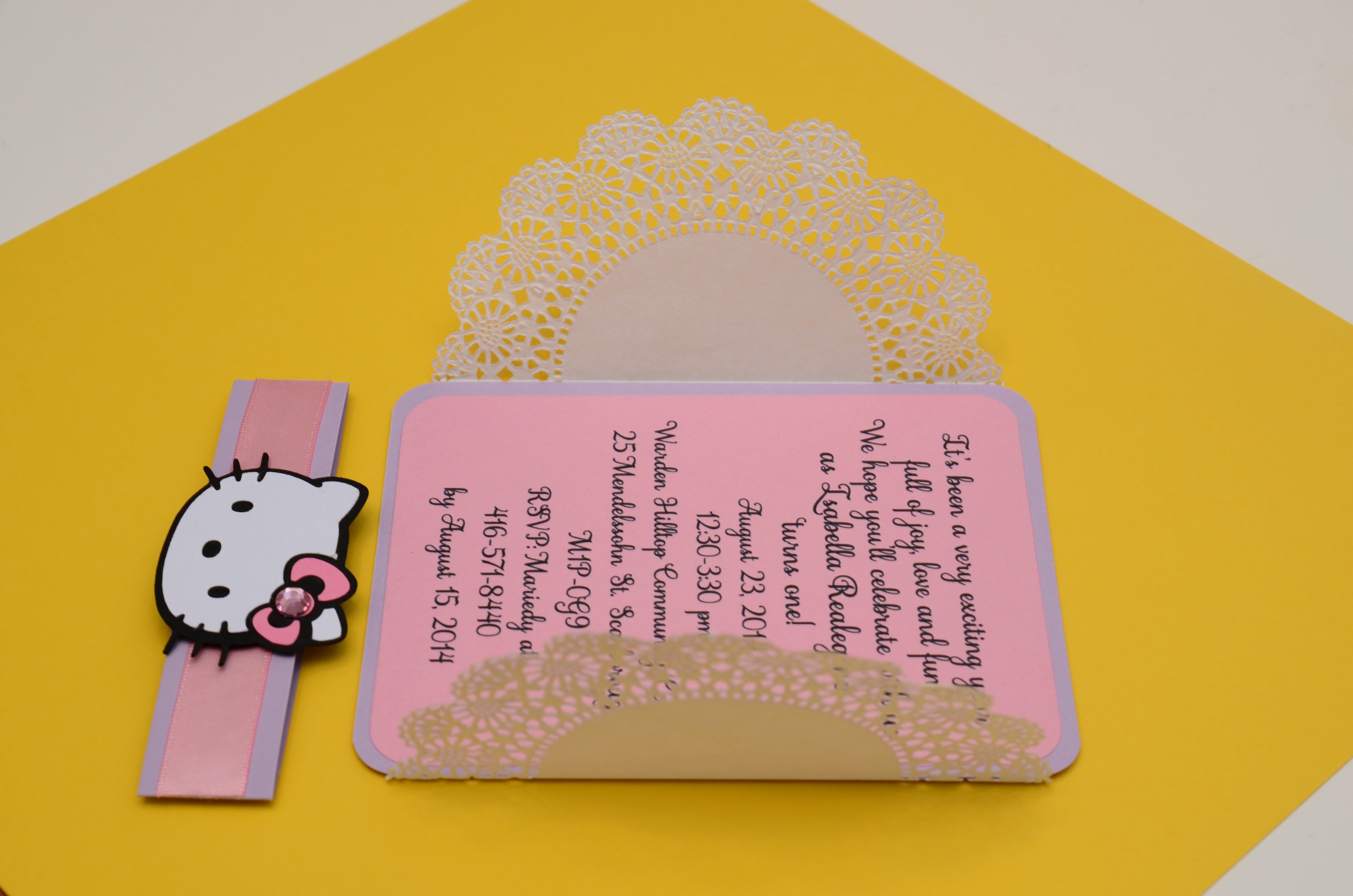 Hello Kitty Invitation Card For Christening