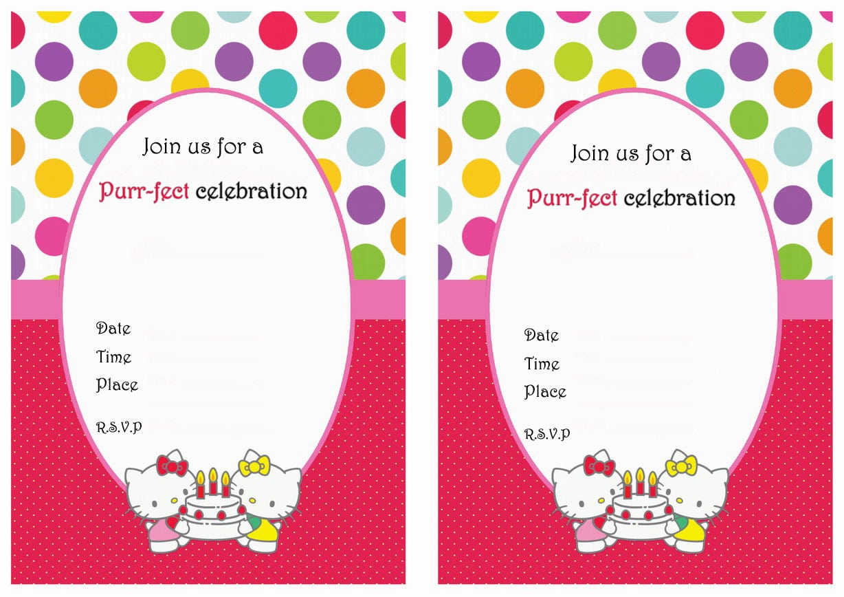Hello Kitty Printable Birthday Invitations Hello Kitty Printable Birthday Invitations