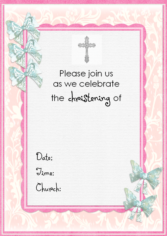 Invitation For Baptism Template