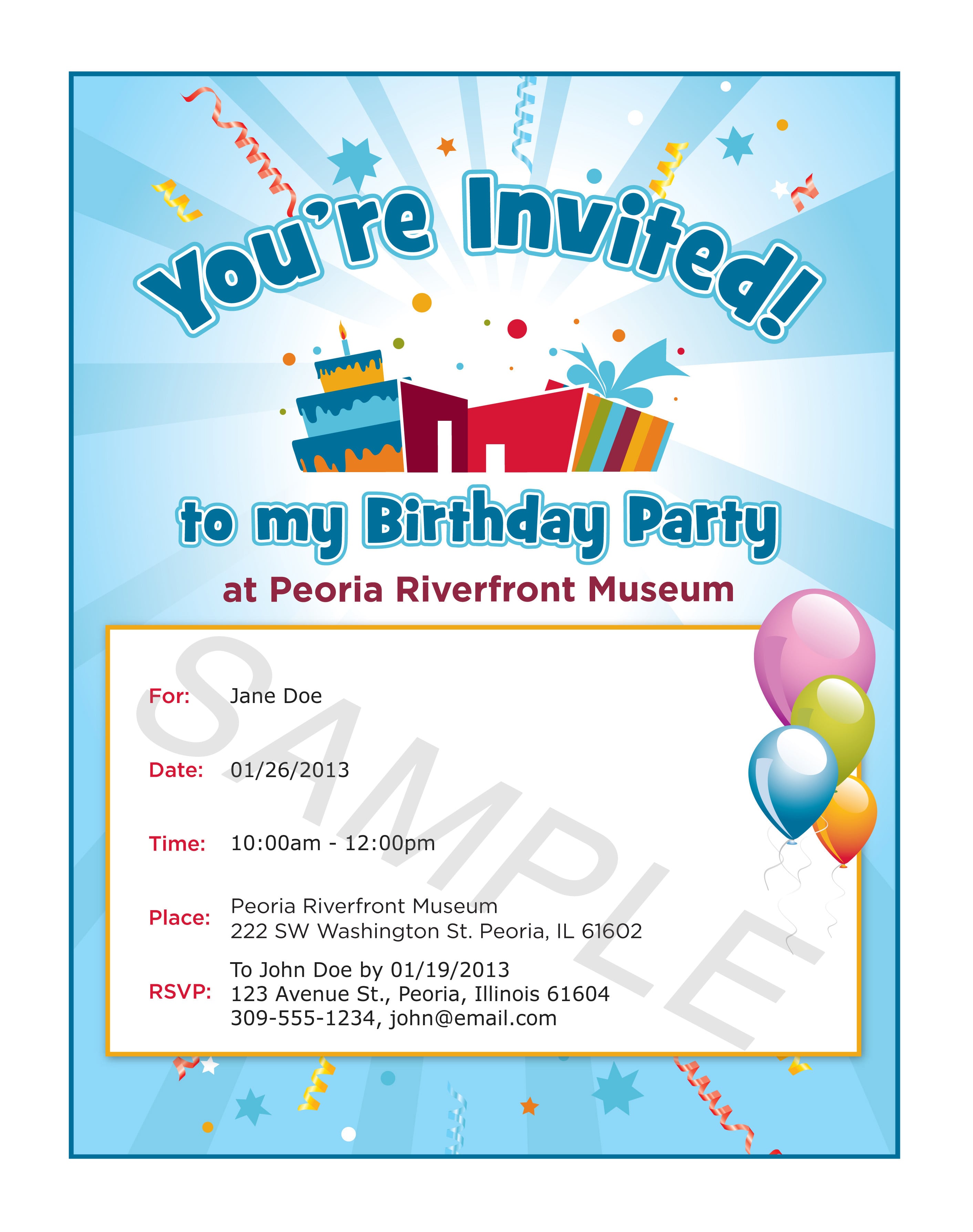 Invitation Format For Birthday Party