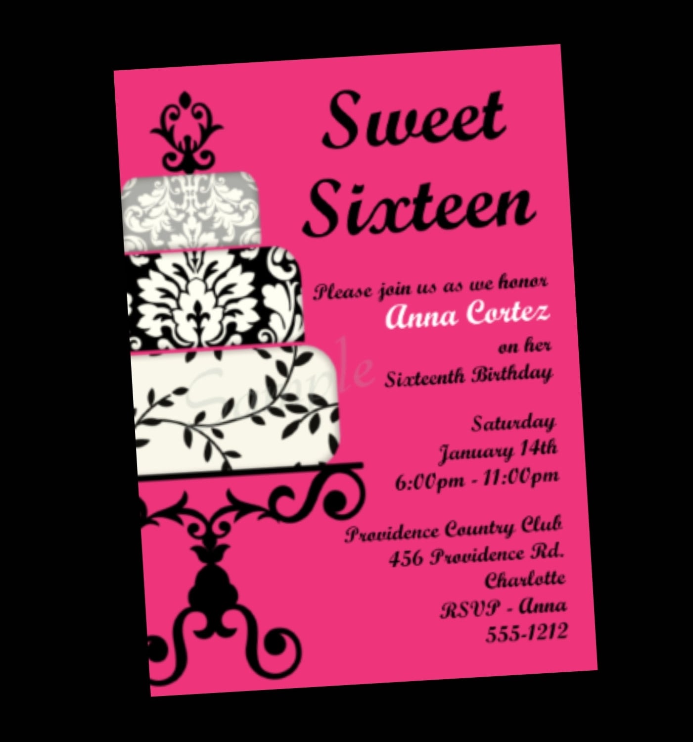 Invitation Free Sweet Sixteen