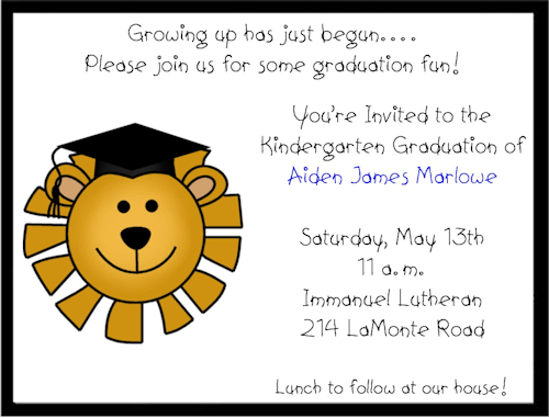 Kindergarten Graduation Invitations
