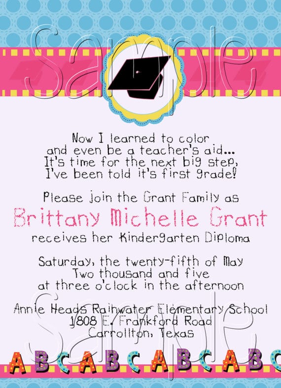 Kindergartin Graduation Invitation