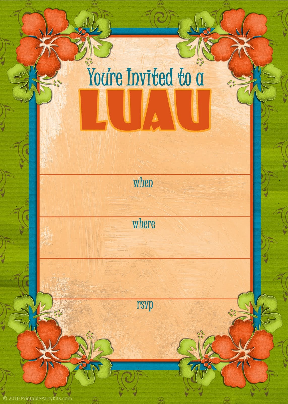 Luau Invitation Template