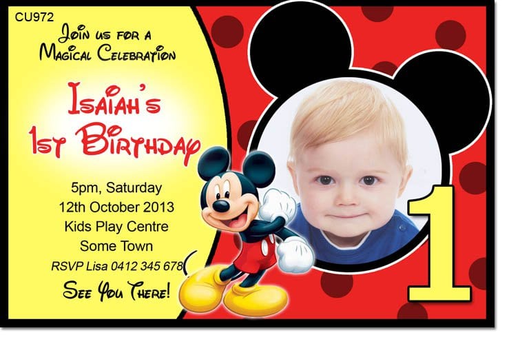 Mickey Mouse Birthday Invitation Template Free