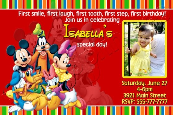 Mickey Mouse Sample Invitation