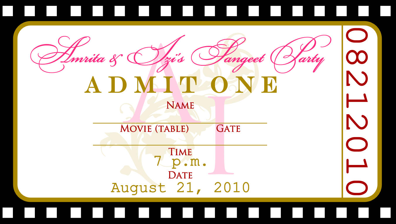 Movie Ticket Party Invitation Template