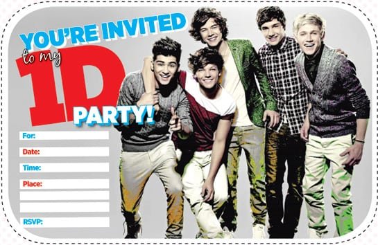 One Direction Birthday Invitation Free