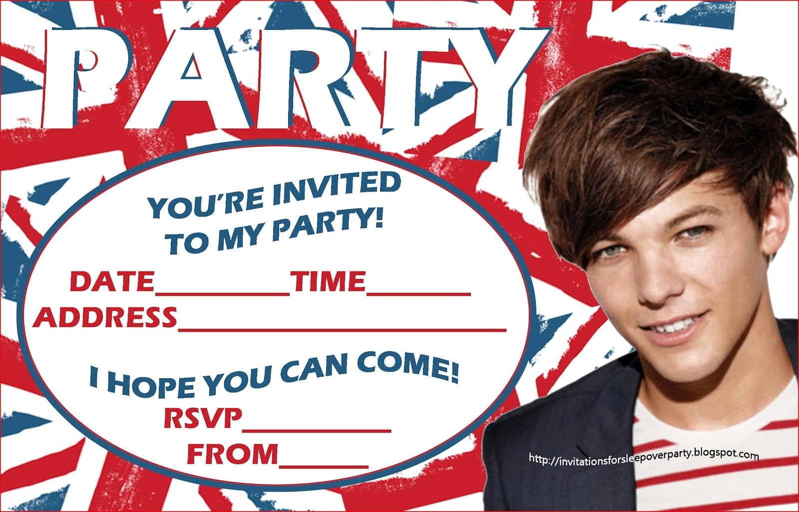 One Direction Birthday Invitations Free