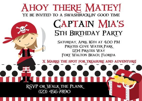 Pirate Girl Invitation