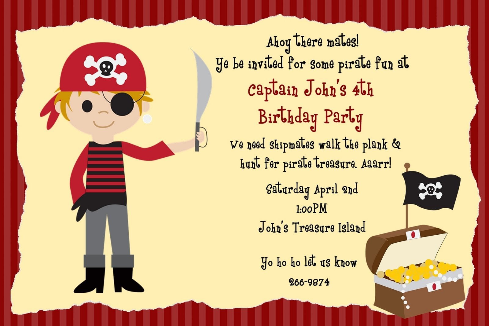 Pirate Invitation Free