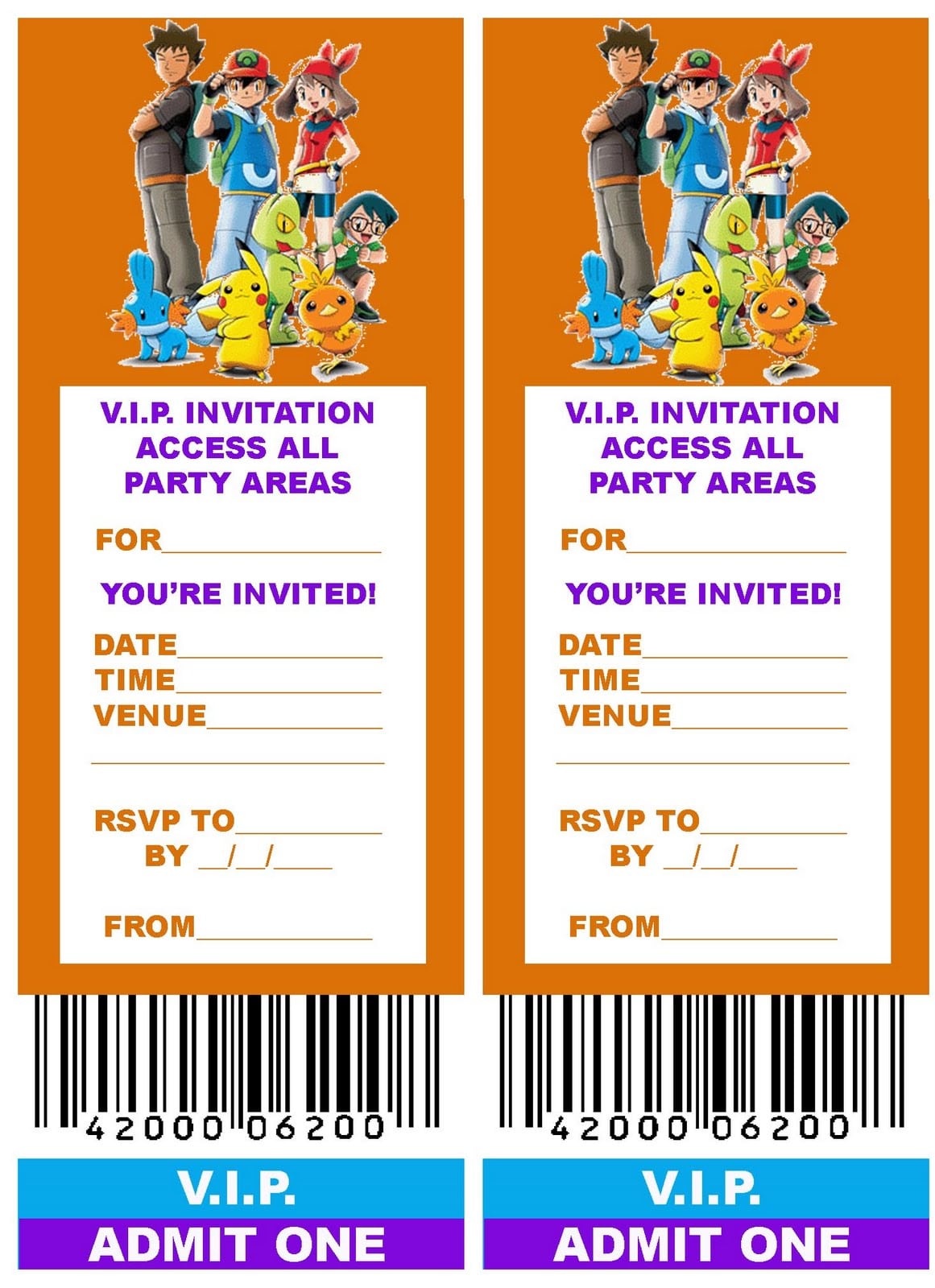 Pokemon Invitation Printable