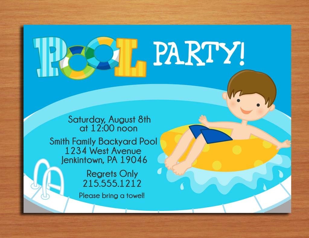 Pool Party Invitation Cards