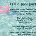 Pool Party Cards Invitation