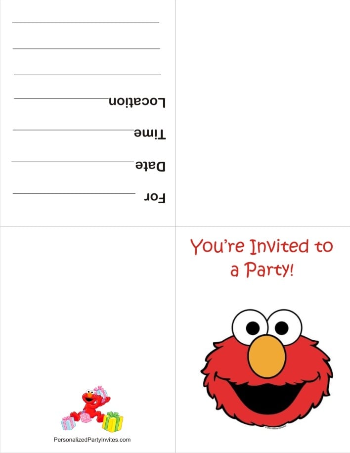 Printable Elmo Invitations