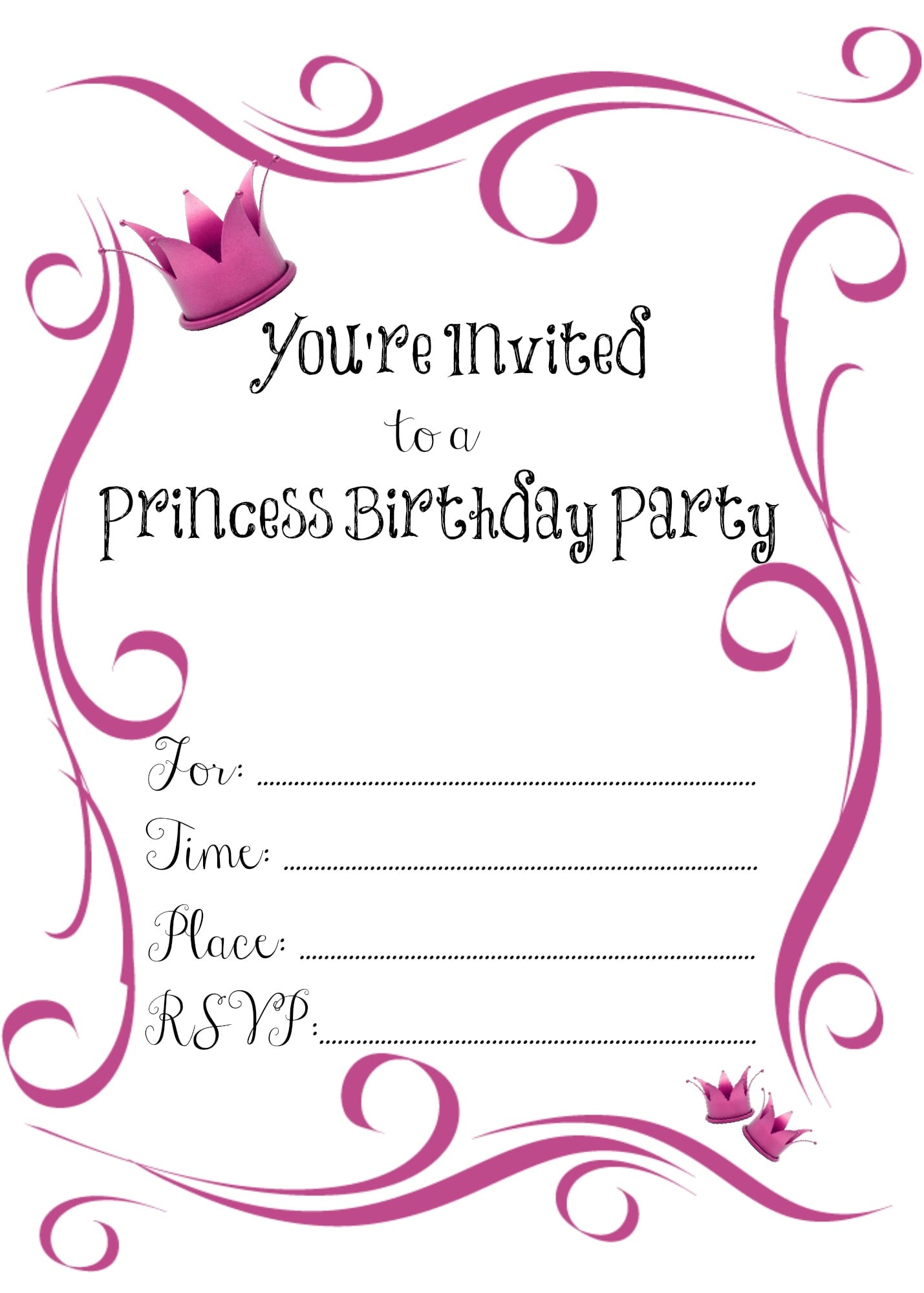 Printable Girl Birthday Invitations