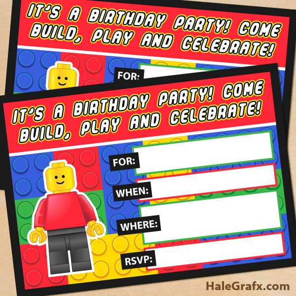 Printable Lego Invitation