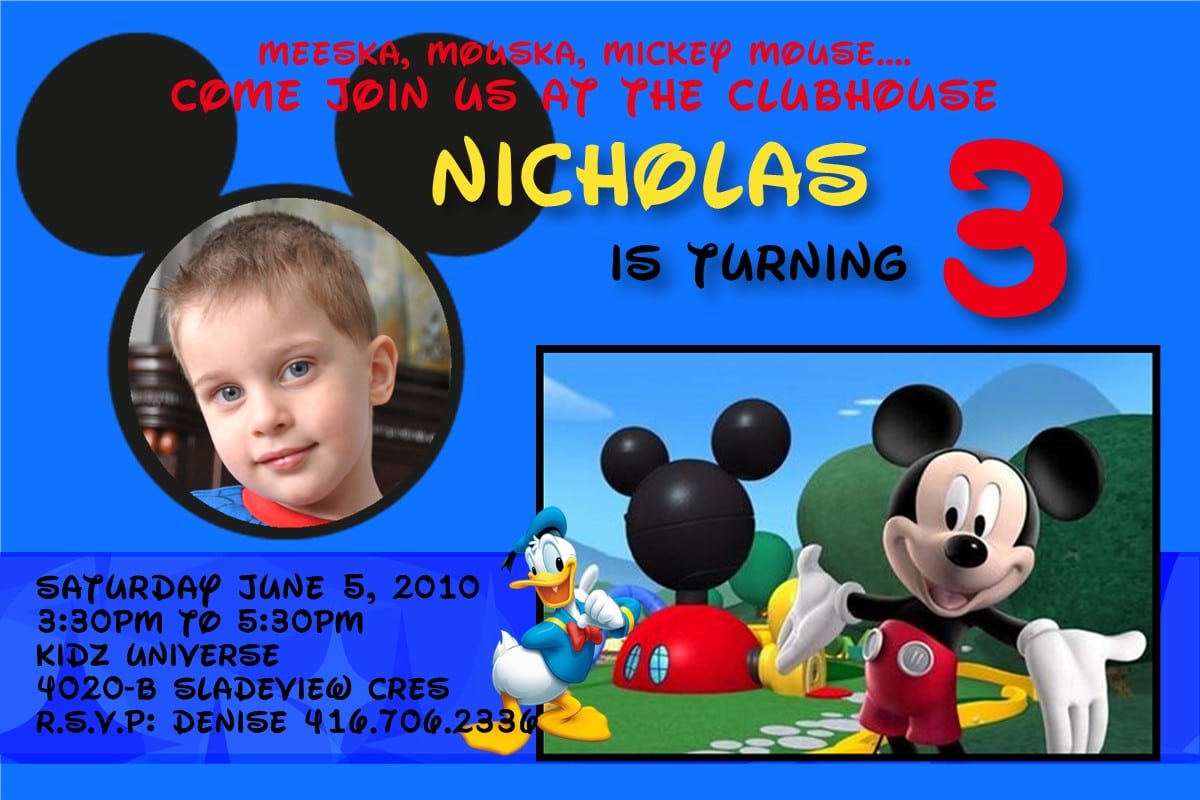 Printable Mickey Mouse Clubhouse Invitations