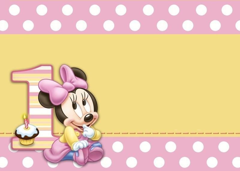 Printable Minnie Mouse 1st Birthday Invitations