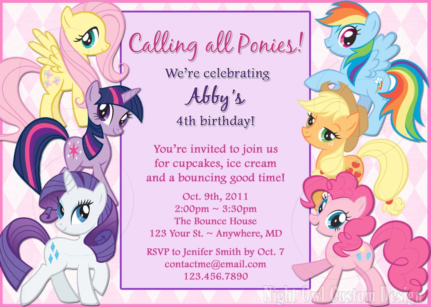 Printable My Little Pony Party Invitations