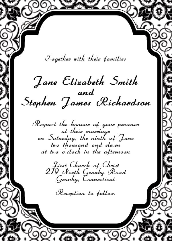 Printable Wedding Invitation Templates Free