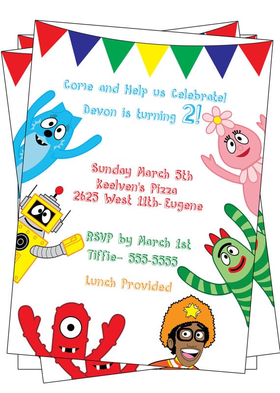 Printable Yo Gabba Gabba Invitations