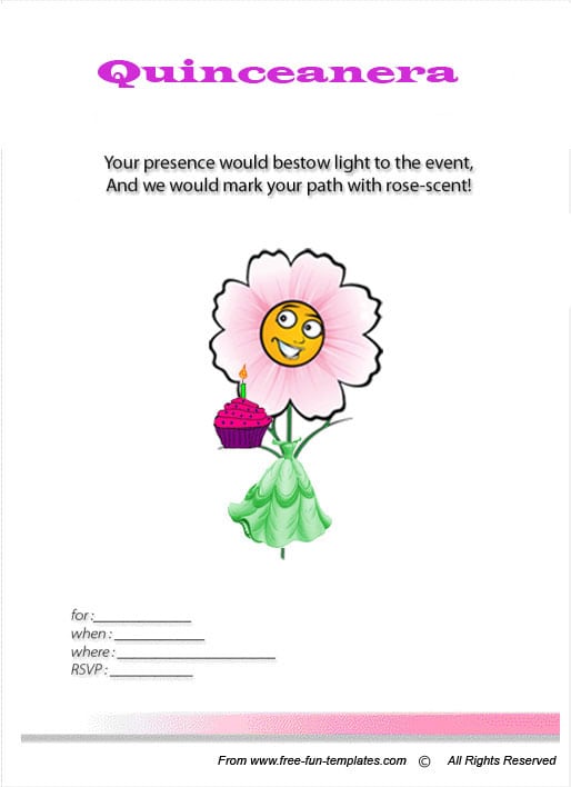 Quinceanera Invitations Printable Free Quinceanera Invitations Printable Free