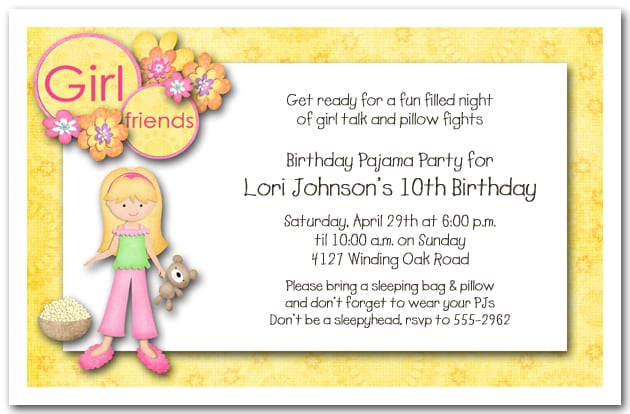 Slumber Party Invitation Wording